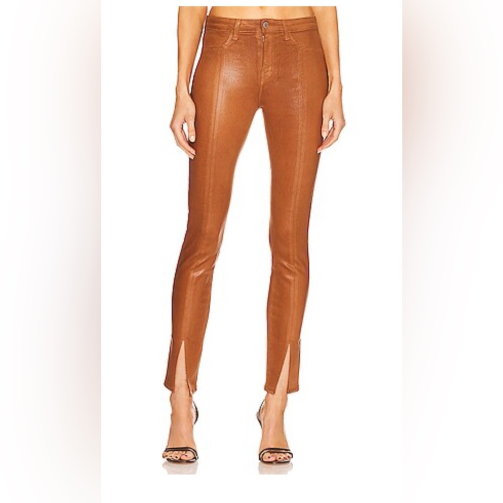 Nwot L’agence Jyothi High Rise Split Ankle In Cognac Coated Size 23